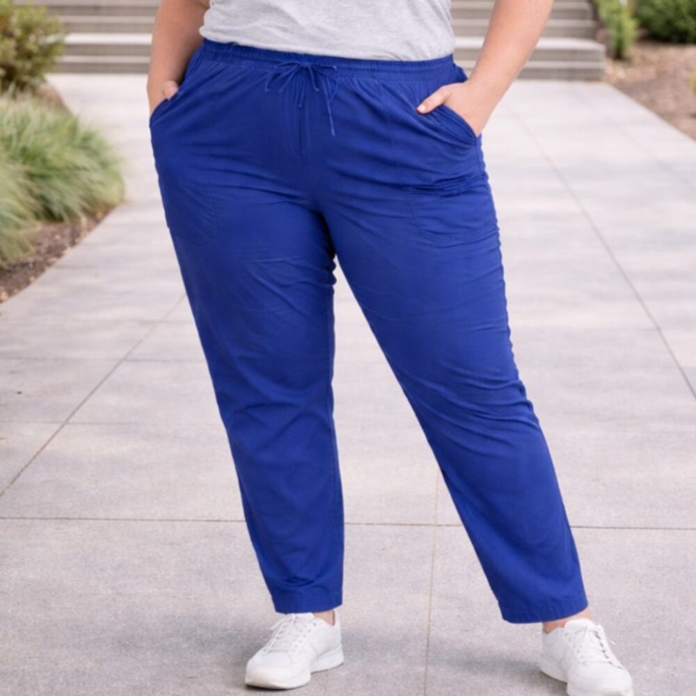 C22 Scrubstar Jogger Scrub Pants Striped Medical Size 3X Blue